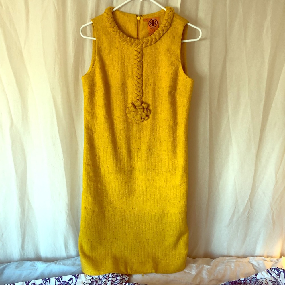 Tory Burch mustard yellow dress size 4